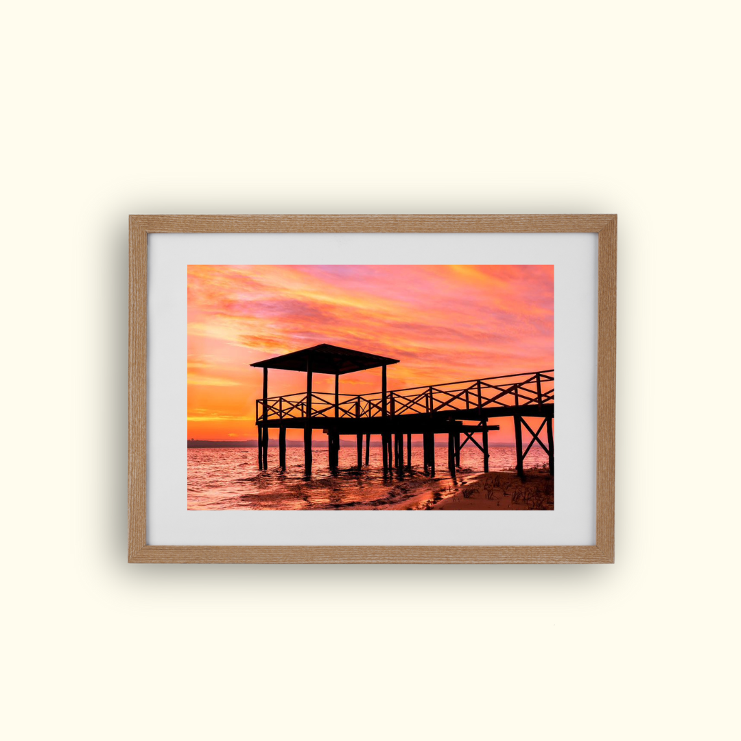 Cuadro “Cielo Rosado en Muelle”