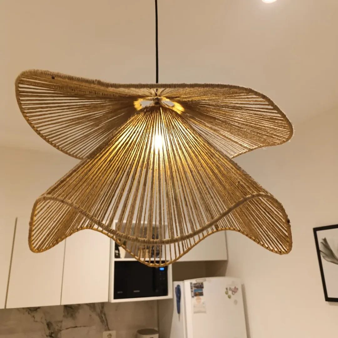 Lámpara Colgante Ondas Florales | Yute
