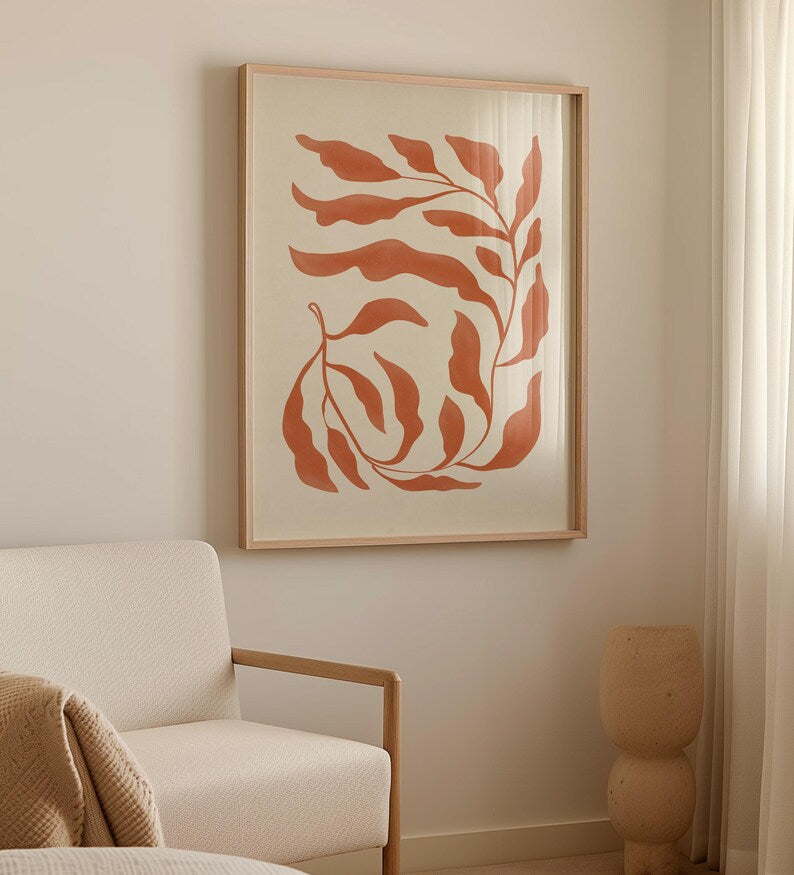 Cuadro “Hojas Terracota”